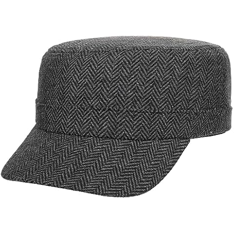 Lipodo Herringbone Army Cap Women/Men Black-Grey One Size Cover
