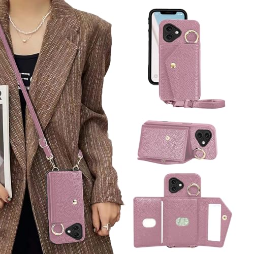 Dahimomo For iPhone 16 �P�[�X �蒠�^ ��iphone16 �P�[�X �蒠�^ �A�C�t�H��16 ���z�^ �V�����_�[ �w�ʃJ�[�h���[ ���ϋ� �X�}�z�P�[�X �����ق�16 �g�уJ�o�[ �A�C�z��16 �����ӂ���16�P�[�X �X�^���h�@�\ �X�g���b