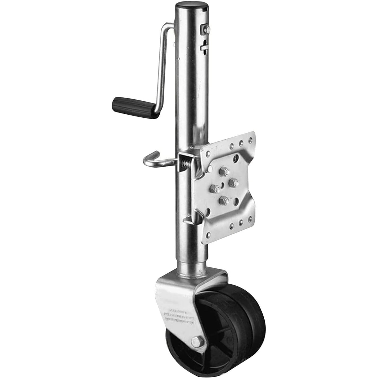 Soporte De Rueda Guía Plegable De Acero Galvanizado - Rueda Jockey De Remolque, con Ruedas Dobles De 6", Gato De Lengüeta Giratorio Atornillado, Elevación De 10", 1500 Libras/para Caravanas