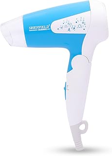 Sheffield Classic 1200W Hair Dryer | Foldable Handle | 3 Heat Modes + Cool Shot | Fast Dry | Heat Balance Technology | Stylish Blue | For Women & Men | Perfect for Gifting