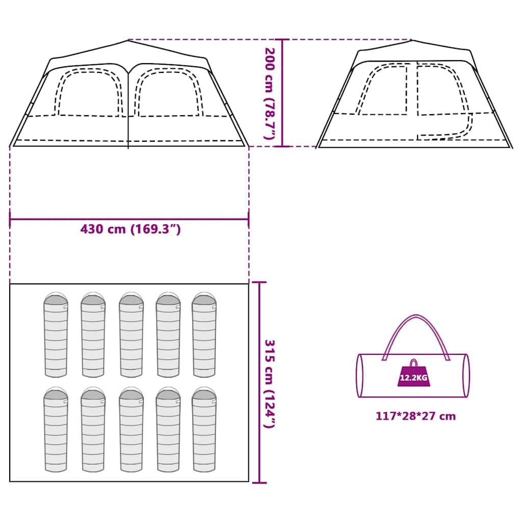 vidaXL tenda familiare tende familiari tenda da campeggio