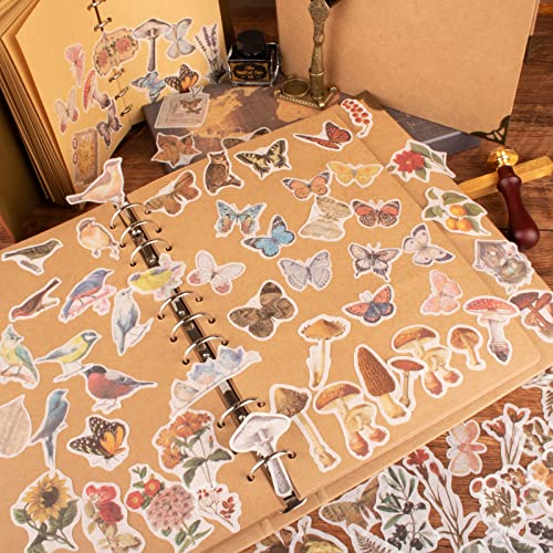 280 peças de suprimentos vintage para scrapbooking, adesivos estéticos para scrapbook, kit de papel