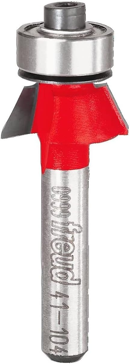 Freud Bevel Trim Bit with Angles from 8° to 45° – Clean Cuts for All Plastic Laminates – 19/32″ Diameter, 9/32″ Height, 1-7/8″ Length – 41-104