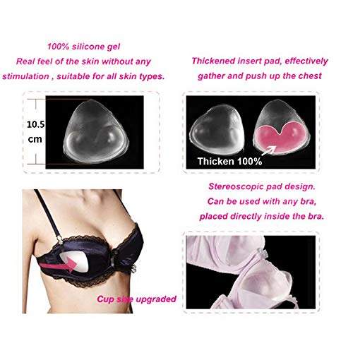 Lzwin Waterproof Silicone Triangle Bra Inserts - Soft Push Up Enhancer Pads For Summer Swimsuits & Bikini #TOP2