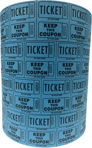 The Ticket Gurus-Raffle Tickets - (4 Rolls Of 2000 Double Tickets) 8,000 Total 50/50 Raffle Tickets (Vertical (1X1.75)) #TOP9
