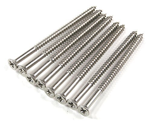Satin Nickel Wood Screws 9 X 3 Inch - 36 Pack