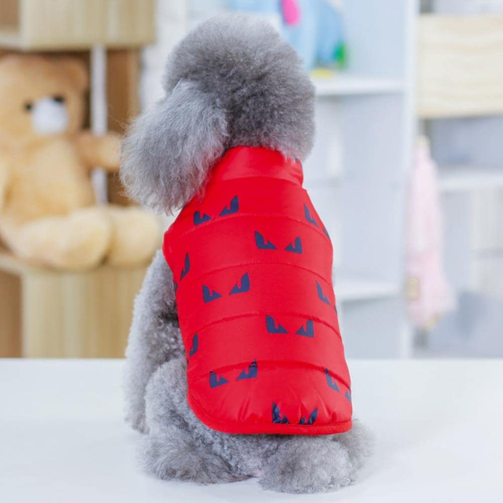 Manteau d'hiver pour petit chien vêtement chaud Chihuahua veste Shih Tzu S rouge