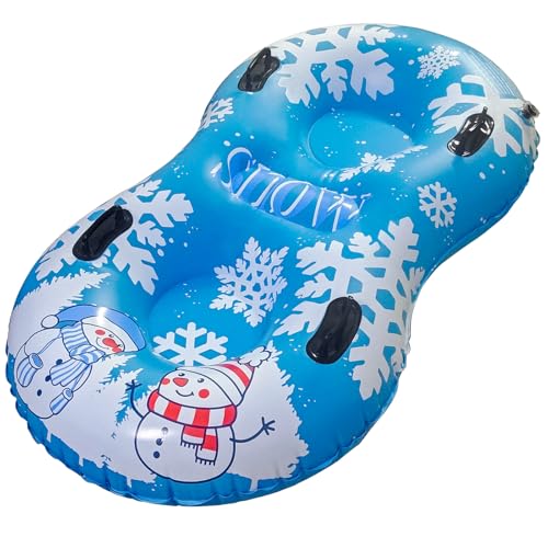 DIMAR GARDEN 2 Person Snow Tube Inflatable Snow Sled with Handles and Heavy Duty PVC, Blue