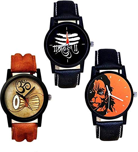HIRA Analog Multicolor Mahadev Tilak and Hanuman Dial Men and Boys Watches - Pack of 3 (B08CKMKSM1) Amazon Price History, Amazon Price Tracker