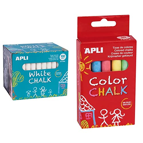 APLI 14577 gessetti per lavagna verde di colore