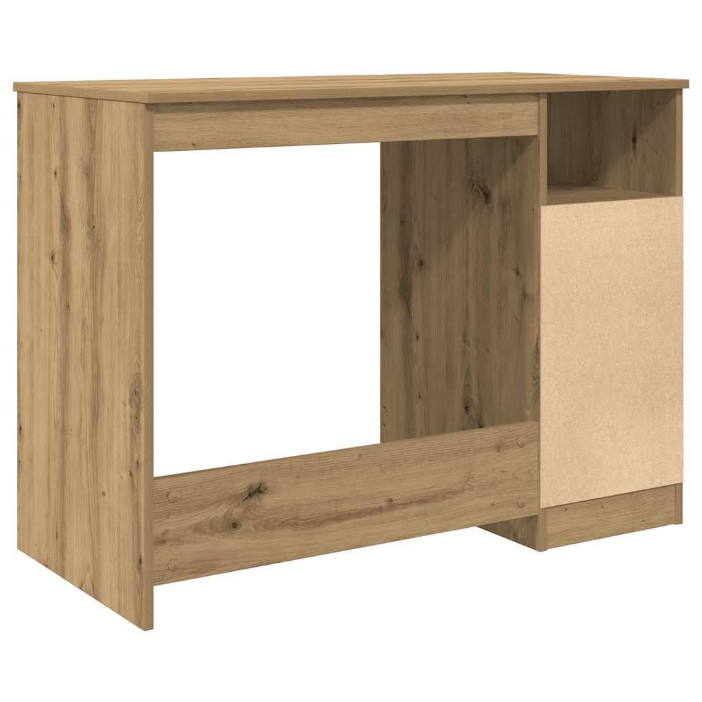 Scrivania in rovere Artisan, 102 x 50 x 76 cm, con 3 cassetti, moderna scrivania da ufficio per casa e studenti, ideale per computer, tavolo da lavoro compatto con spazio