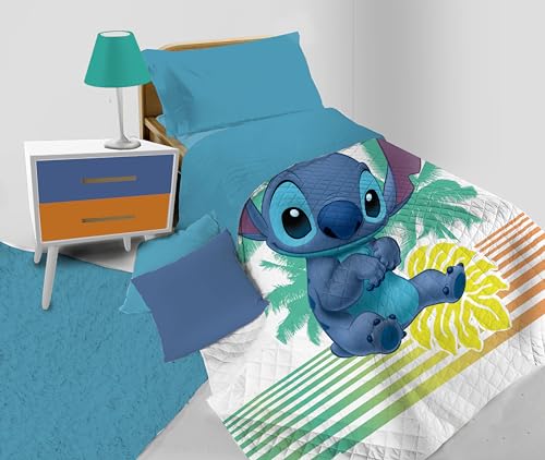 hermet Stitch, Copriletto Trapuntato Letto Singolo Primaverile Per Bambini, Trapunta Primaverile letto singolo, Copriletto Mezza Stagione Tapuntato, 100% Microfibra, Prodotto Ufficiale