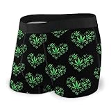 Heart Marijuana Leaf Weed Love Mens Ride-Up Underpants Boxer Briefs Black
