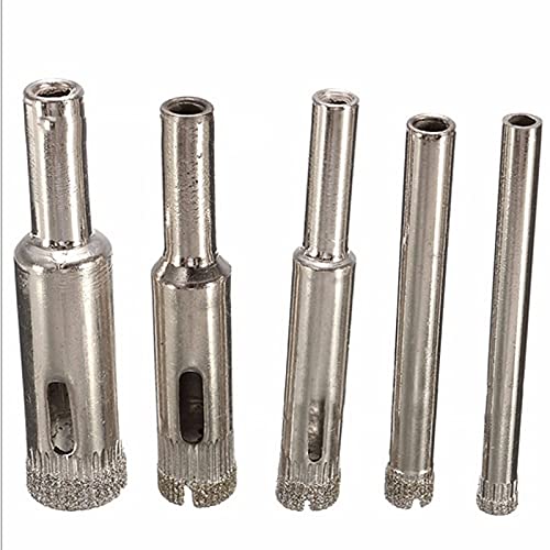 Juego de brocas de núcleo diamantadas de 5 piezas, 5-12 mm, para perforación en metal, vidrio y baldosas miniatura 2