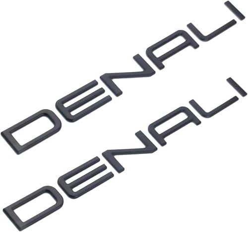 Juego de 2 calcomanías de repuesto para puerta delantera derecha e izquierda Denali Emblema 3D para puerta delantera derecha e izquierda Denali