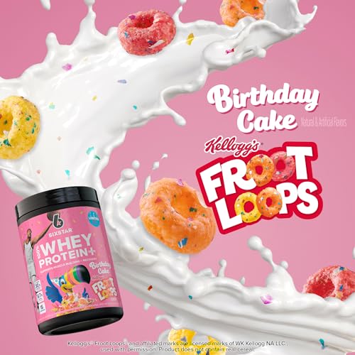 Image of Six Star Whey Protein Powder Plus | Muscle Building & Recovery Plus Immune Support | Muscle Builder for Men & Women | Kellogg's Froot Loops Birthday Cake Flavor | 1.5lb
