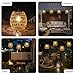 Larekook Solar Chandelier Outdoor,Natural Rattan Solar Lanterns Outdoor Waterproof Pendant Lights with Edison Bulb,Bamboo Woven Hanging Decorative Lanterns for Gazebo Garden Patio Porch Tree