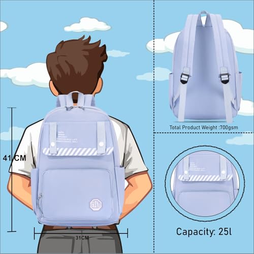 Image of Tinytot 30 Litre Japanese Korean Style School Bag Water-Resistant Laptop & Travel Backpack - Unisex Large 18 Inches Multipurpose Student Backpack for Boys & Girls, Men & Women