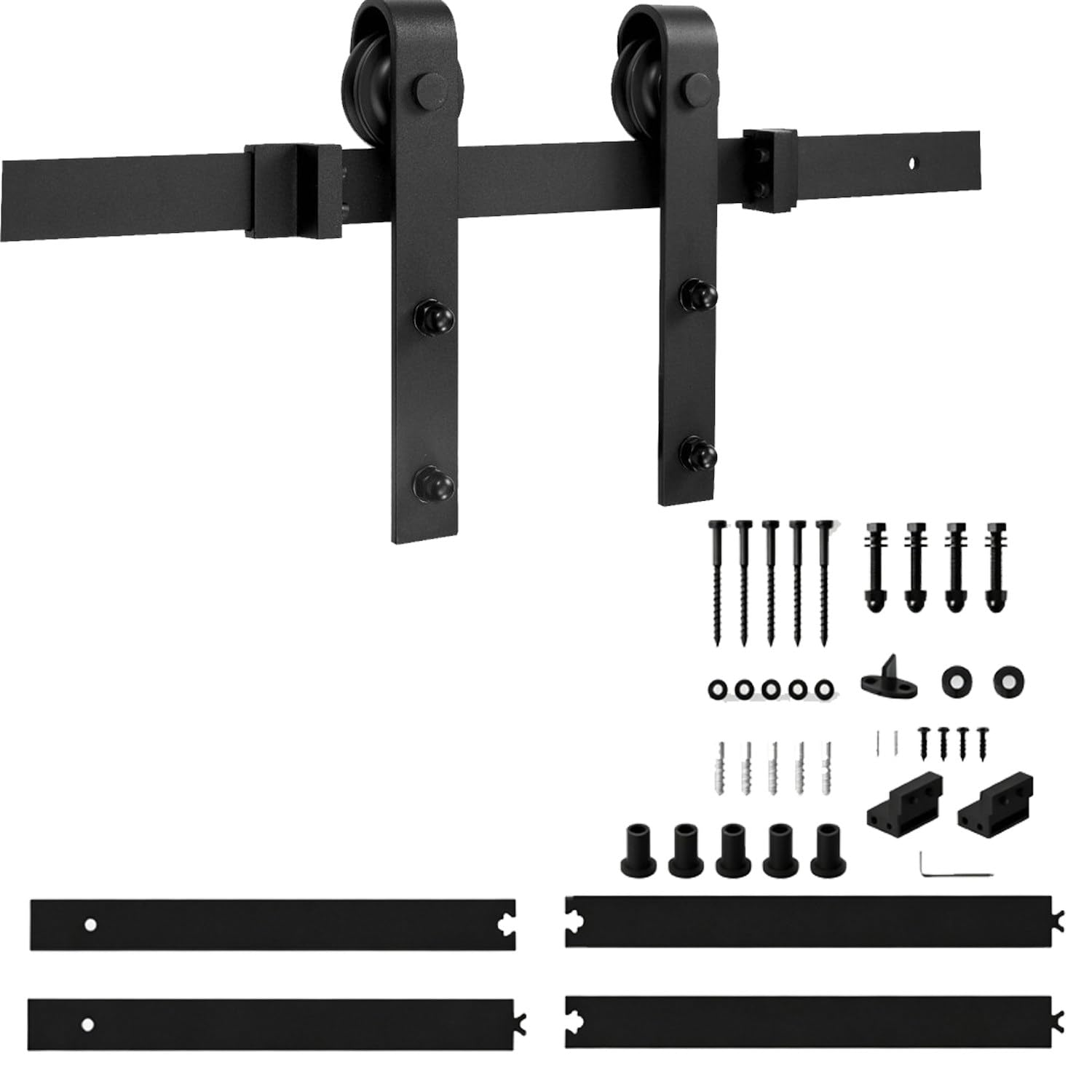 CelyToe Heavy Duty Barn Door Hardware, Carbon Steel Barn Door Track Kit, Smoothly and Quietly for 35-45mm Thick Single Interior Doors 2m/6.6ft