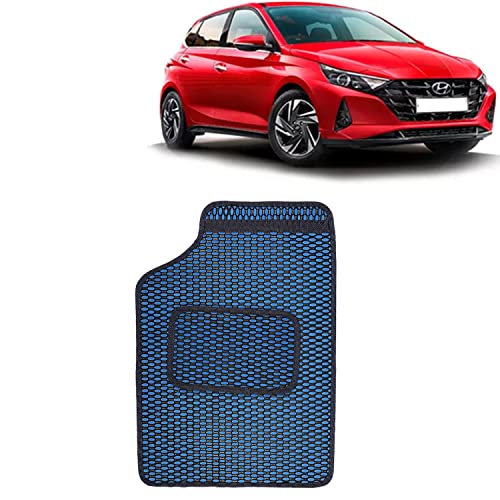 Image of Kingsway Dotted Design Car Floor Foot Mats Universal Fit for Hyundai I20, Model Year : 2020 Onwards, Water and Dustproof, Color Blue, Set of 5 Pieces