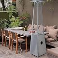 Ufyerutg Pyramid Patio Heater, 40000 BTU Outdoor Flame Patio Heater All Stainless Steel, Quartz Glass Tube Propane Heater, Triple Protection System, Suitable for Outdoor Commercial & Residential Use