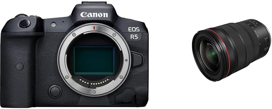 Canon EOS R5 Full-Frame Mirrorless Camera - 8K Video, 45 Megapixel Full-Frame CMOS Sensor, DIGIC X Image Processor, Up to 12 fps Mechanical Shutter Body Only andCanon Rf 15-35mm F2.8 L is USM