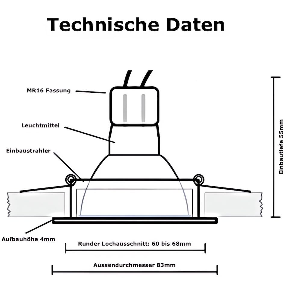 LED Einbauspots 12 V IP44 – 3er-Set in Chrom mit Trafo & AMP-Verteiler, je Spot mit 120 cm Zuleitung – 3 W Leistung, 250 lm Lichtstrom, 4000 K Neutralweiß – geeignet für Bad, Küche und Feuchträume