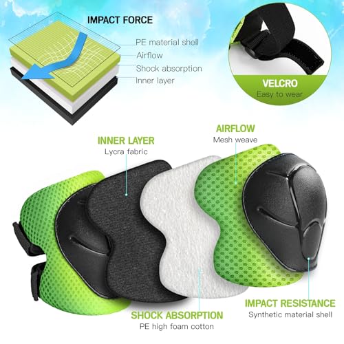 Wemfg Kids Protective Gear Set Knee Pads for Kids 3-14 Years Toddler Knee and Elbow Pads with Wrist Guards 3 in 1 for Skating Cycling Bike Rollerblading Scooter
