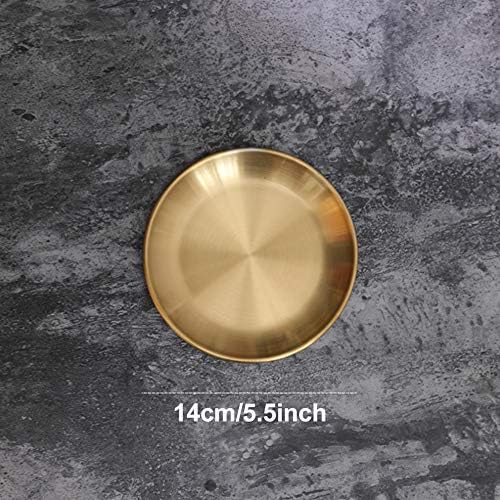 Jingtaihua Gold Serving Tray, Stainless Steel Metal Decorative Tray Metal Storage Organizer Tray for Modern Home,Jewelry, Makeup,Decorative Tray