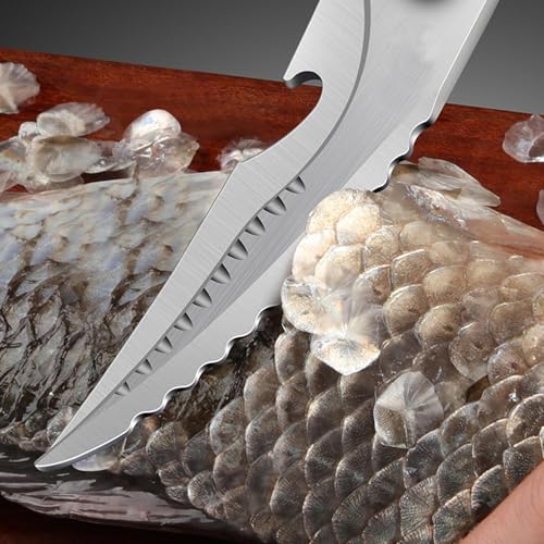 Ciseaux de cuisine multifonctions avec ressort et loquet de sécurité - 8