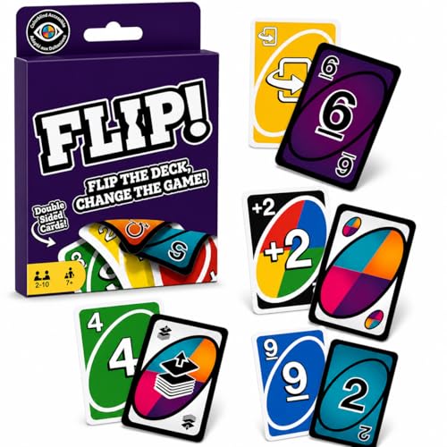 Image of Flip Card Game - Double-Sided Color Changing Card Game for Family & Party | Fast-Paced Fun Game for Kids & Adults (2-10 Players, 7+ Years)