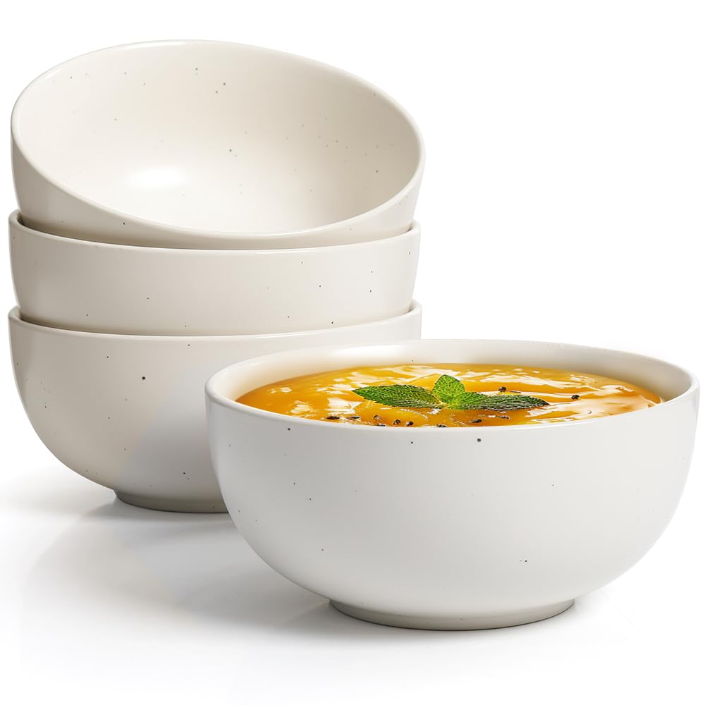 Amazon.com: AISBUGUR Cereal Bowl, Ceramic Bowls Set of 4, 26oz