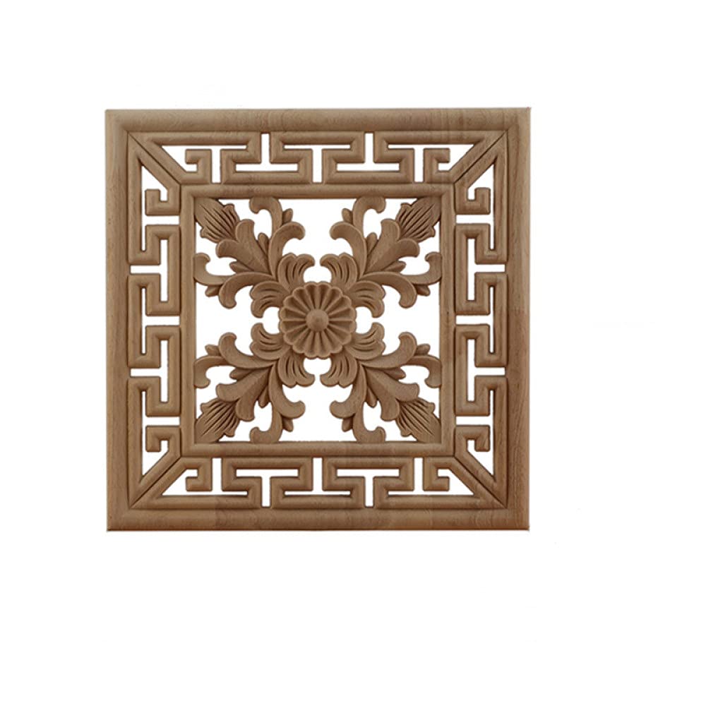 Applique en bois sculpté XM14,7 ornement hévéa pour meuble chic