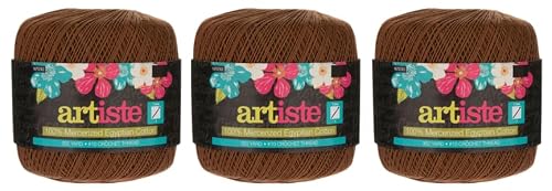Hobby Lobby Tawny Artiste Cotton Crochet Thread(Set of 3)