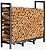 BALIE SPACE 4ft Outdoor Firewood Rack Holder with 8 Support Legs for Indoor Fire Wood Pile Storage, Adjustable Heavy Duty Fire Log Stacker Stand Organizer for Fireplace, Black