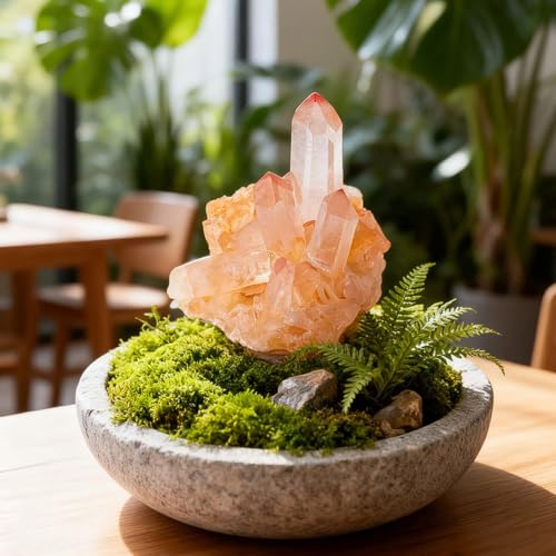 Grappe de cristal rose naturelle, cadeau idéal grappe déesse 130g - 5