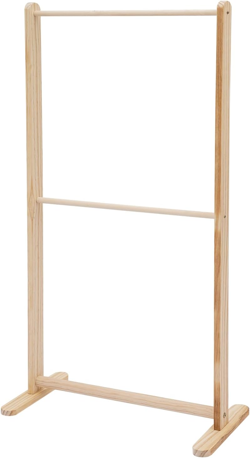 Retail Garment Display Stand, Children Pet Clothing Garment Display Rack, Removable Cross Bar, Stainless Steel Screws, 22'', Wooden