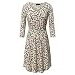 NASHALYLY Midi Dress Long Sleeve - Womens Casual V-Neck A Line Elastic Waist Flower Dress(Flower-1 L)