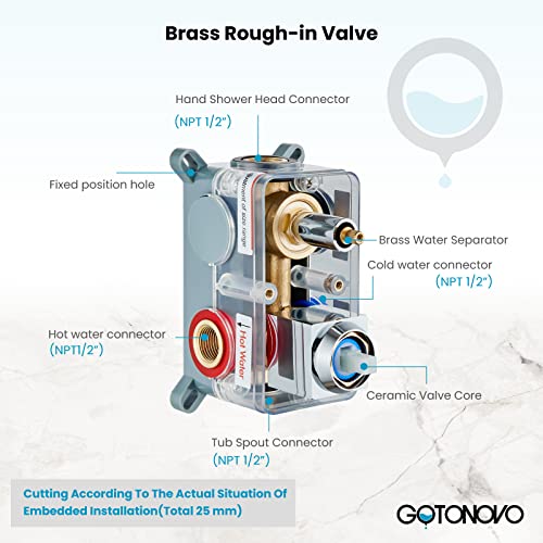 Chrome Polished Waterfall Bathtub Faucet With Hand Held Shower Wall Mounted Rough In Valve Bathroom Tub Filler Spout Bathtub Sprayer Solid Brass #TOP4