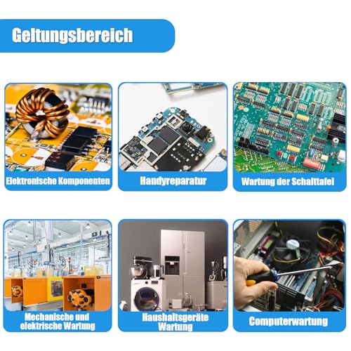 KELLYSHUN Flussmittel Löten,Lötpaste und Entlötlitze,No-Clean Lötflussmittel (1 Stück),Sn99%/Ag0.3%/Cu0.7% Lötpaste (1 Stück), 2.5MM/3M Entlötlitze (1 Stück),Für BAG,SMT,IC,PCB,Elektronik Löten