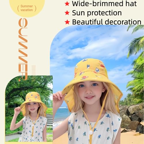Kids Summer Sun Hat with Neck Flap - Lightweight Beach Hat for Boys & Girls, Beach & Outdoor Play (3-12 Years)2