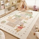hhbzhdpg Hüpfspiel-Teppich, Spiel- und Lesematte für Kinder, Weicher Rechteckiger Teppich für Das Schlafzimmer, Teppich für Das Wohnzimmer, Tipi-Zelte(B,120 * 160cm)