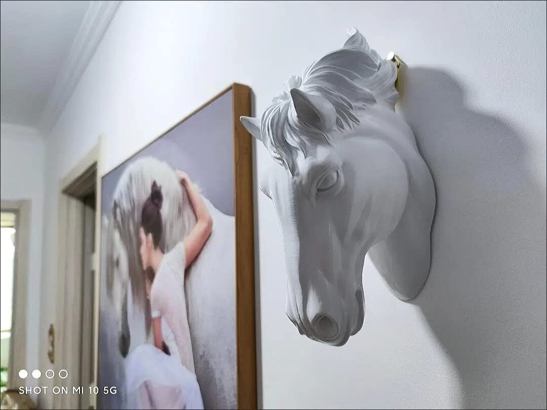 Statua di testa di animale 3D in resina, decorazione da parete