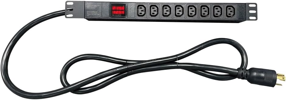 Metered PDU, 240V, L6-30P, 30A, 7200 watts, (8) C13 Outlets, Crypto Mining, Data Centre, ASIC/RIGS, 1U Racking, Networking, Power Distribution Unit
