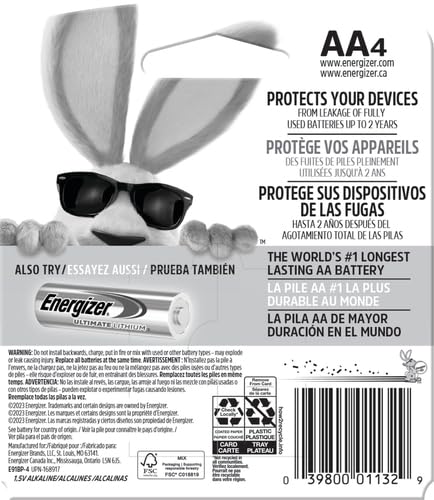 Image of Energizer AA Batteries, MAX Double AA Battery Alkaline, 4 Count (Pack of 2)
