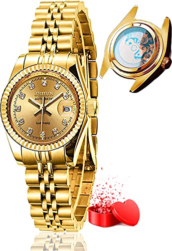 Olevs Automatic Watches For Women Ladies Full Gold Stainless Steel Waterproof Luxury Dress Classic Style Date Wrist Watches #TOP26