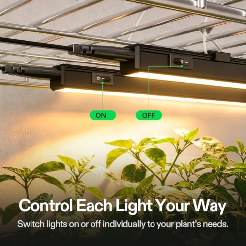 Image of VIVOSUN T5 Grow Lights for Indoor Plants, 3000K Full Spectrum, 2FT, 4-Pack