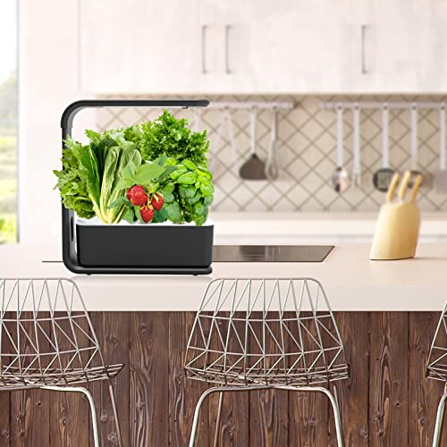 Disnila Smart Garden Hydroponic Growing System Indoor Herb Garden With Full Spectrum 60 Led Grow Light Germination Starter Kit With Timer Self Watering Pump For Home Kitchen Gifts, Black, 3 Pods #TOP6