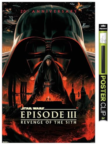 Star Wars: Revenge Of The Sith - 20th Anniversary Wall Poster, 34L" x 22.4W", Poster & Clip Bundle