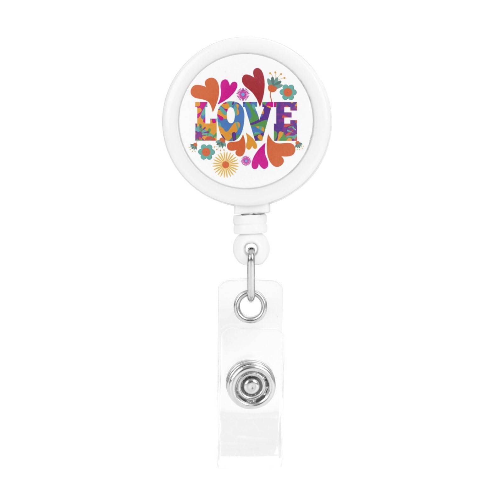 Peace Sign Tie Dye Badge Reel - Retractable ID Holder With 34 Inch Cord & Swivel Clip